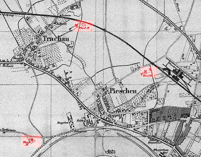 mühlen Karte Dr.-NW um 1880