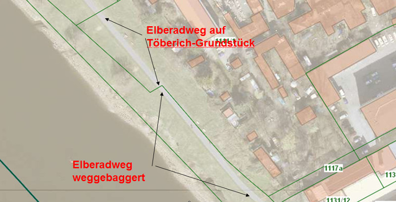 elberadweg toeberich karte