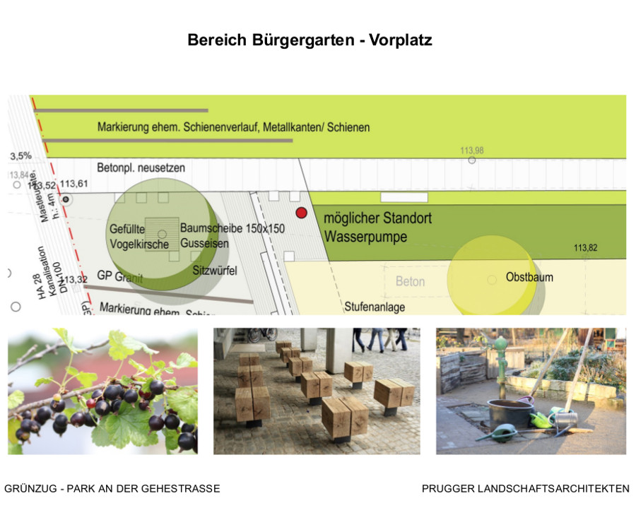 Gehestrasse Vorplatz am Bürgergarten