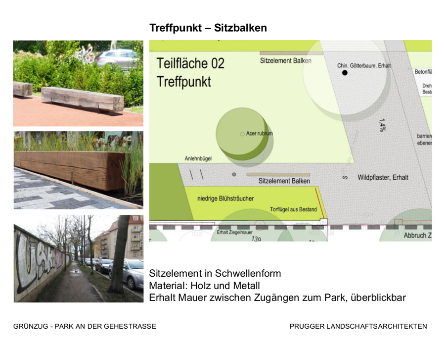 gehestrasse Treffpunkt Sitzbalken