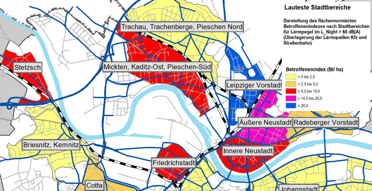 lärm lauteste stadtteile 2018