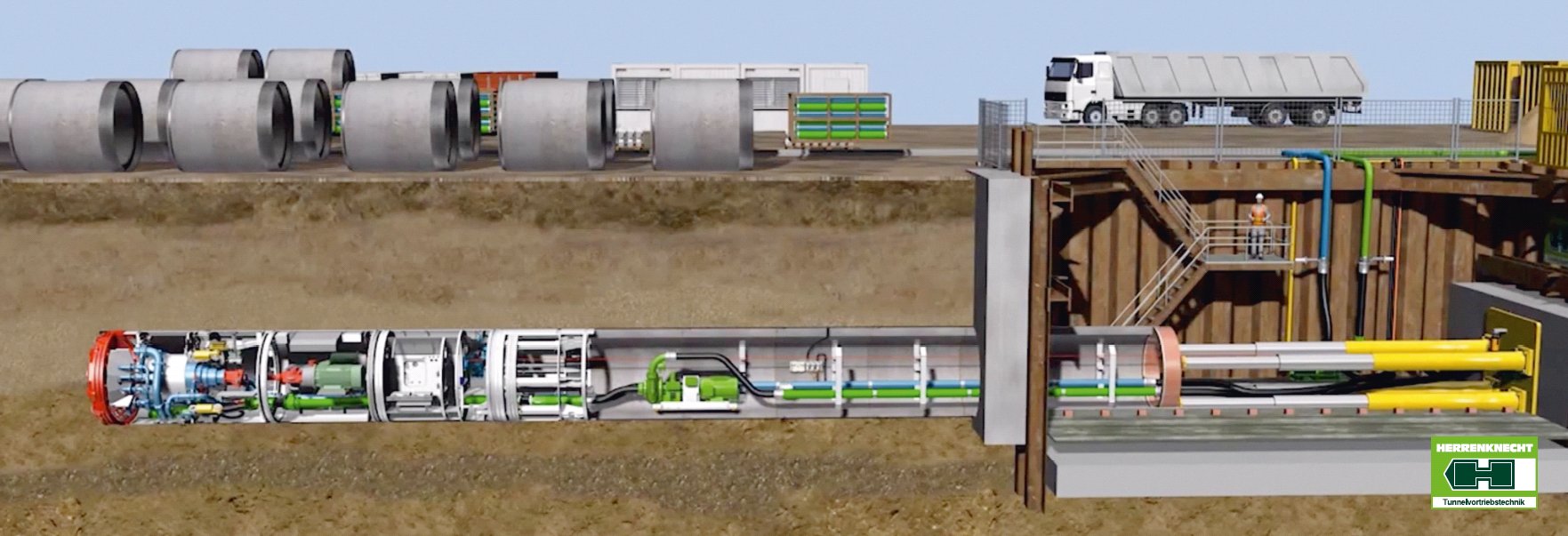 Elbdüker Bohrvorgang