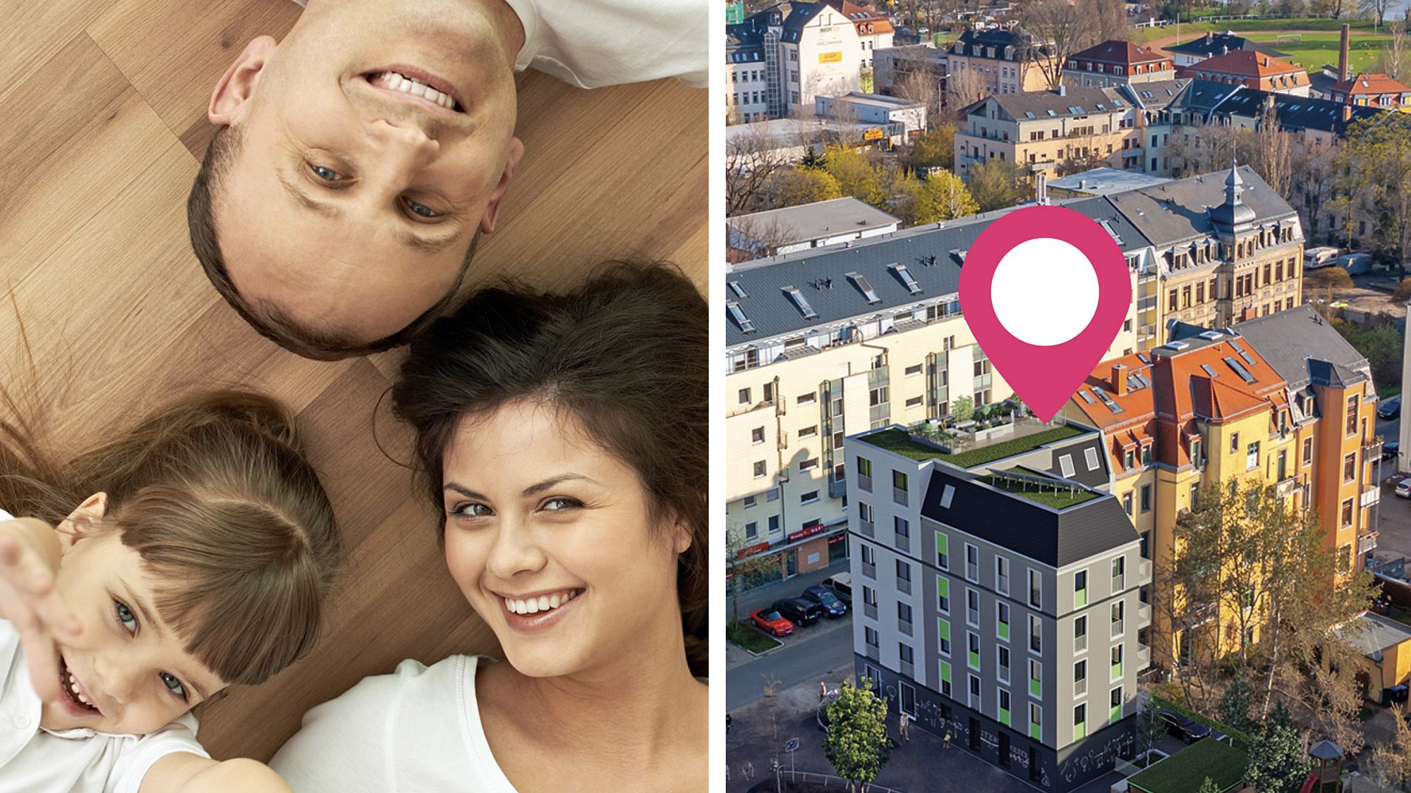 Leben in Pieschen, im modernen Mehrfamilienhaus. Foto: basis d