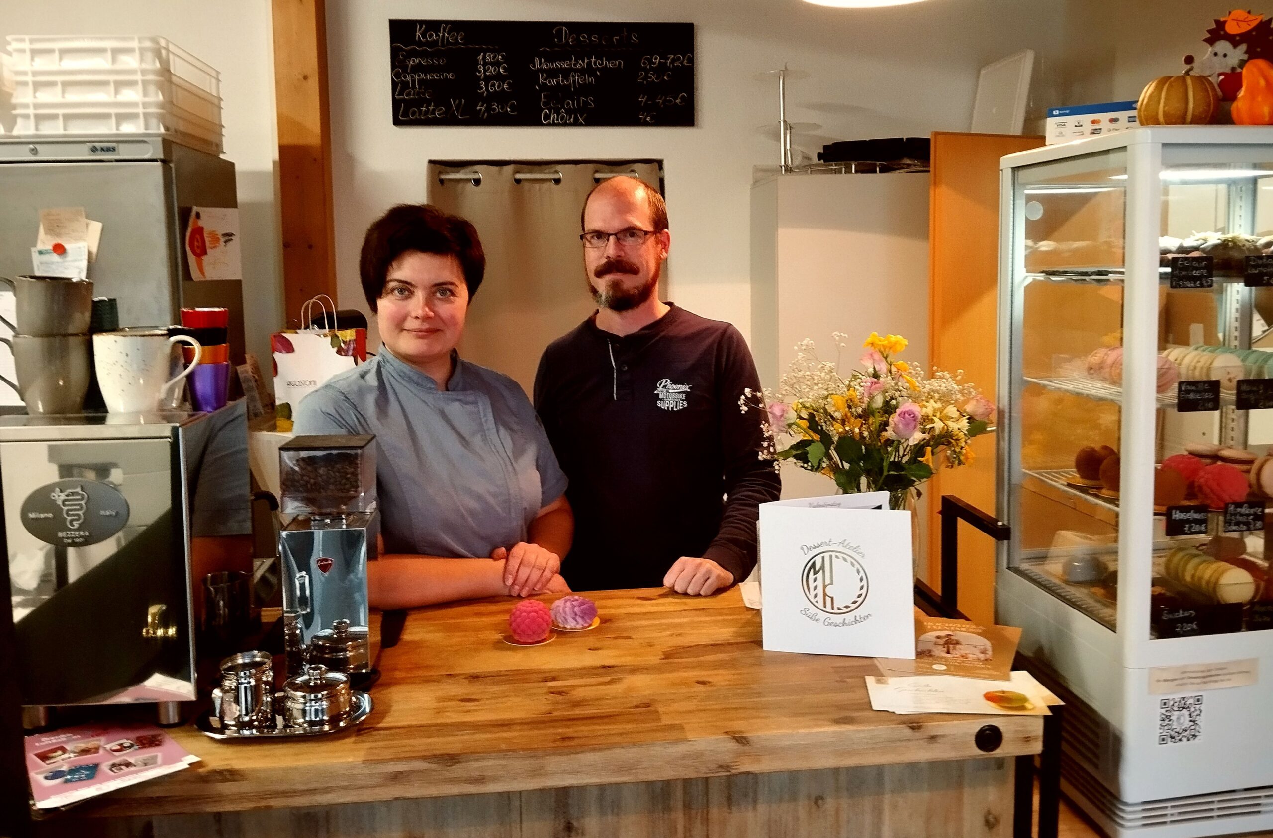 Maria Krauß führt seit fünf Jahren das "Süße Geschichten - Dessert Atelier", und hat dabei wertvolle Unterstützung von ihrem Partner Nico Engel.
