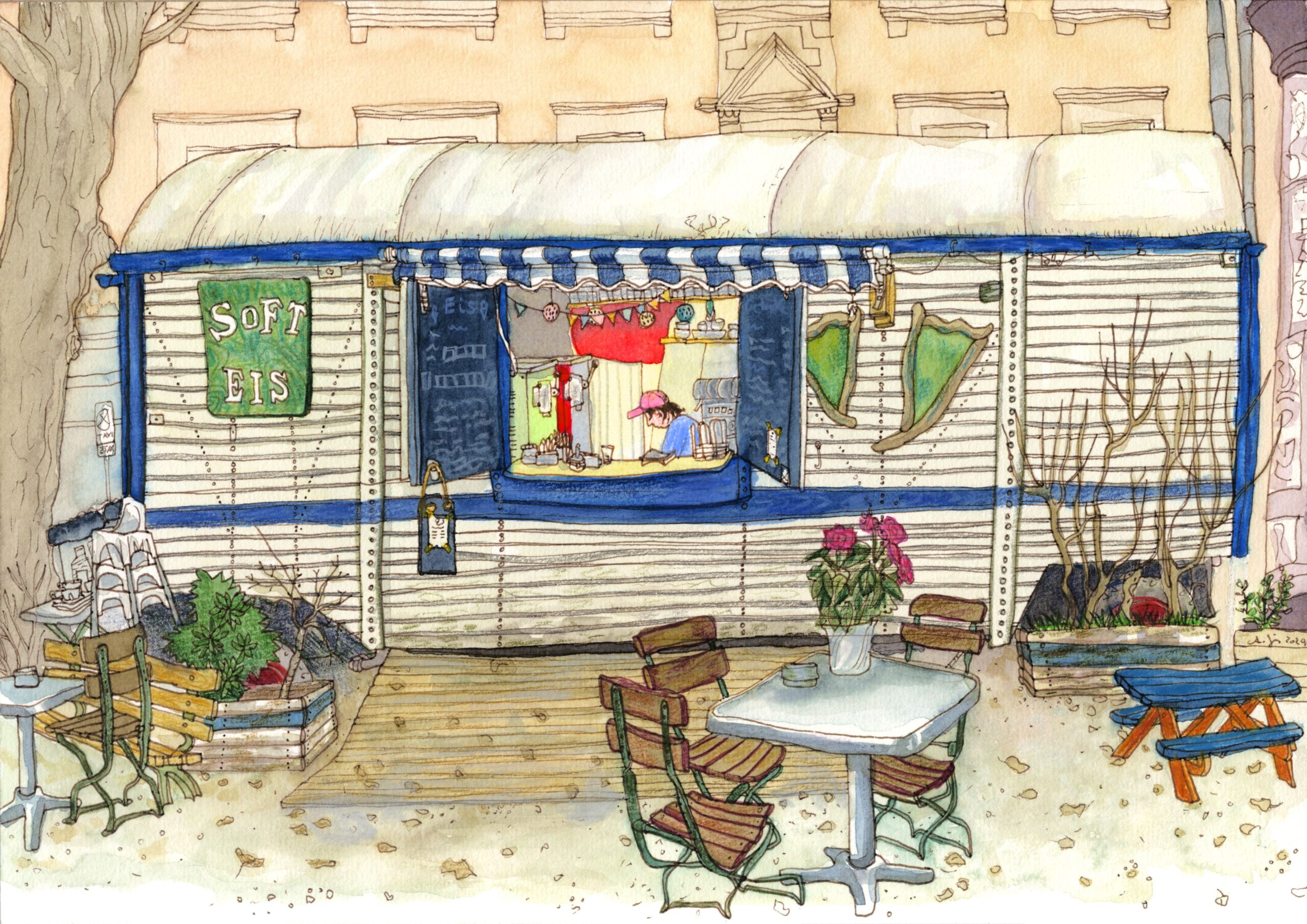 Dort wird der Für viele Pieschener bekanntes Motiv - der Eiswagen in Altpieschen. KüchenChor zu finden sein. Foto: Anne Ibelings