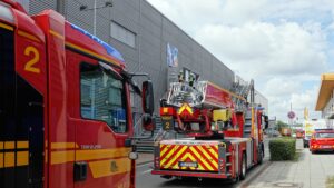 Feuerwehreinsatz im Elbepark am Donnerstagmorgen. Foto: R. Halkasch