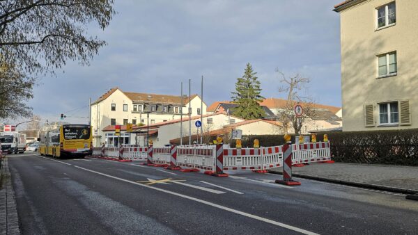 An der Wurzener Straße ist der Bereich schon abgesperrt. Foto: J. Frintert