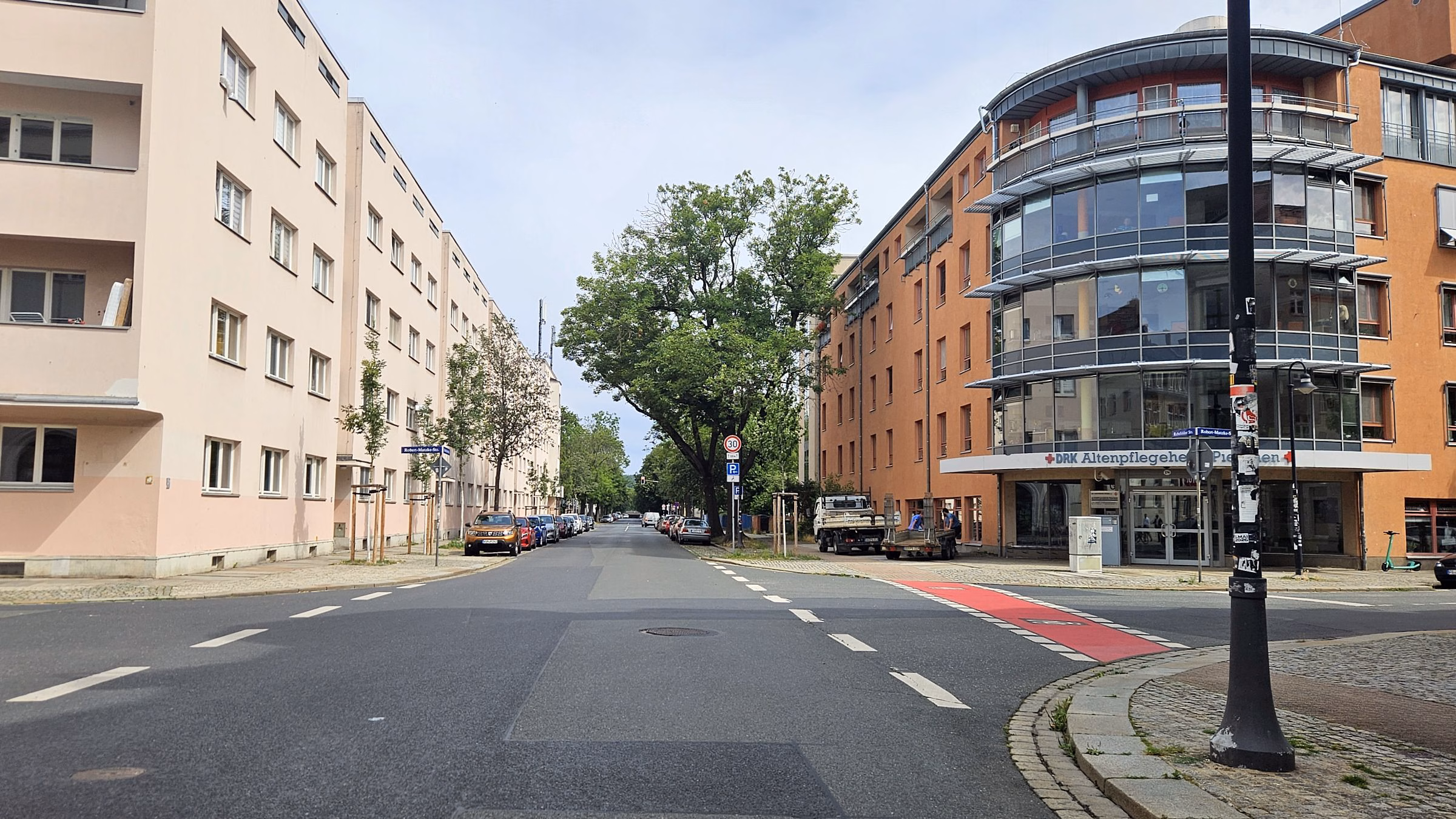 Zebrastreifen an der Rehefelder Straße kommt später. Foto: J. Frintert